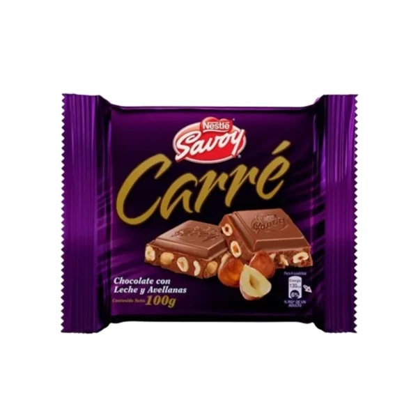 CHOCOLATE SAVOY CARRE AVELLANAS 100GR