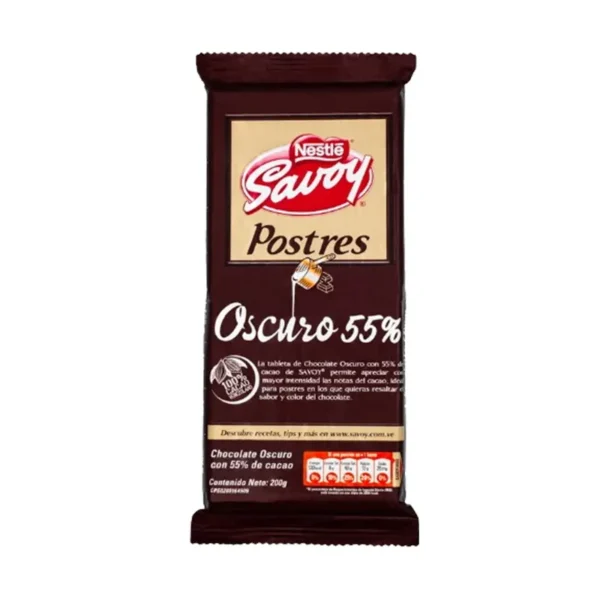 CHOCOLATE SAVOY POSTRES OSCURO 55% 200G