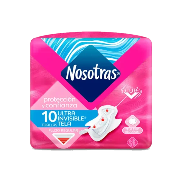 TOALLAS HIGIENICAS NOSOTRAS ULTRA INVISIBLE SUAVE 10U