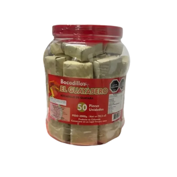 BOCADILLOS EL GUAYABERO TARRO 50 UNIDADES