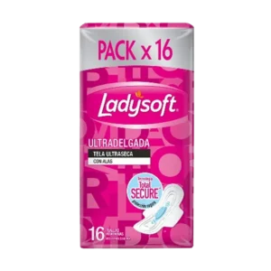 TOALLAS HIGIENICAS LADYSOFT TELA ULTRASECA ULTRADELGADA C/A 16U