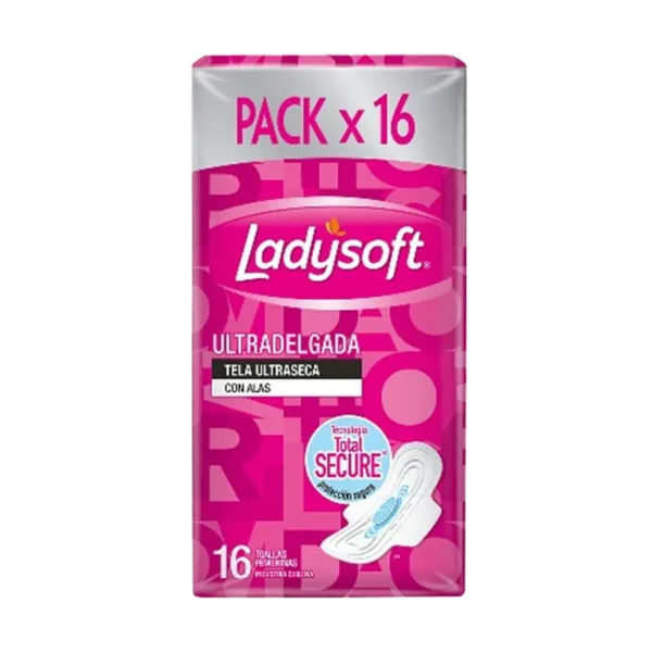 TOALLAS HIGIENICAS LADYSOFT TELA ULTRASECA ULTRADELGADA C/A 16U