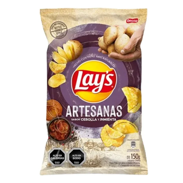 PAPAS LAYS ARTESANAS CEBOLLA Y PIMIENTA 150G