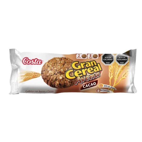 GALLETA COSTA GRAN CEREAL AVENA CACAO 185G