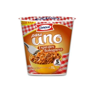 PASTA PARA UNO CAROZZI ESPIRALES BOLOGNESA 70G