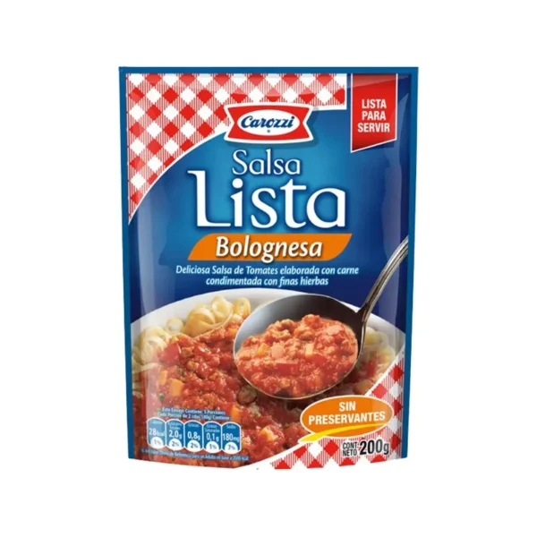 SALSA LISTA BOLOÑESA 200G SACHET