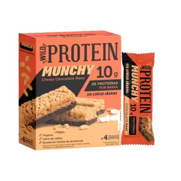 BARRA DE CEREAL WILD PROTEIN MUNCHY CHOCOLATE MANI 10G