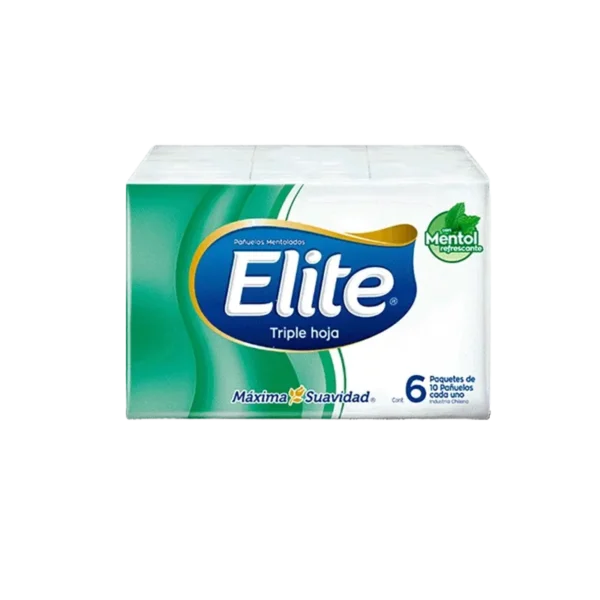 PAÑUELOS ELITE MENTHOL PACK 6U