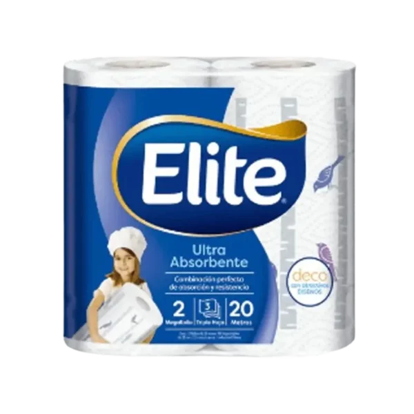 TOALLA DE PAPEL ELITE MAXI ROLLO DECO 2U 20MTS