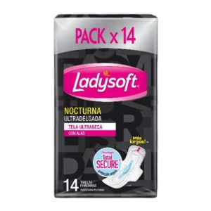 TOALLAS HIGIENICAS LADYSOFT ULTRADELGADA NOCTURNA MALLA 14U