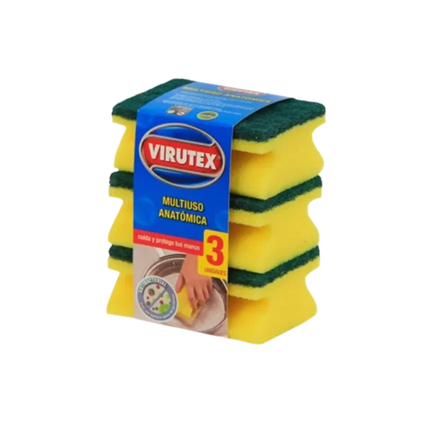 ESPONJA CLASICA VIRUTEX ACANALADA X3