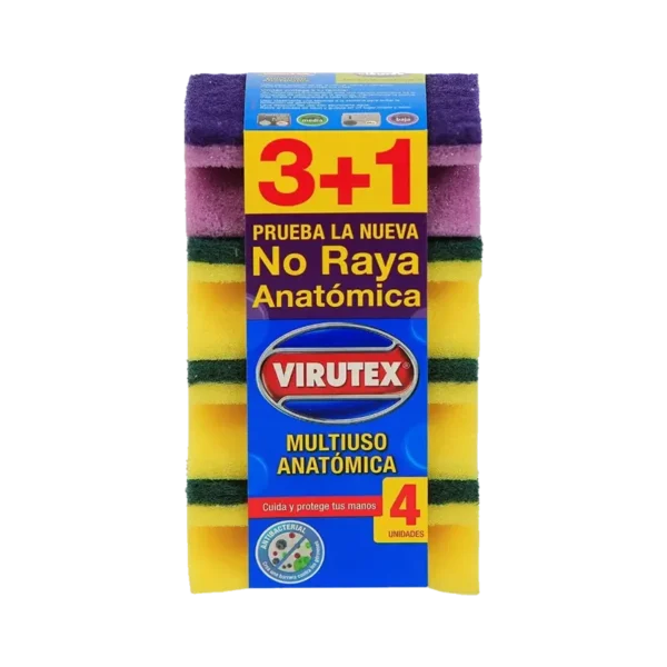 ESPONJA CLASICA VIRUTEX ACANALADA 3 +1