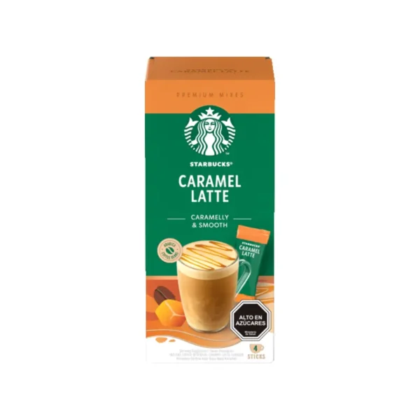 CAFE STARBUCKS CARAMELLY SMOOTH LATTE PREMIUM 4 SOBRES