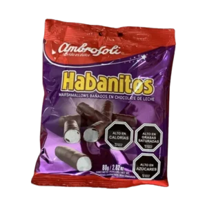 MARSMALLOWS BAÑADOS EN CHOCOLATE HABANITOS AMBROSOLI 80G