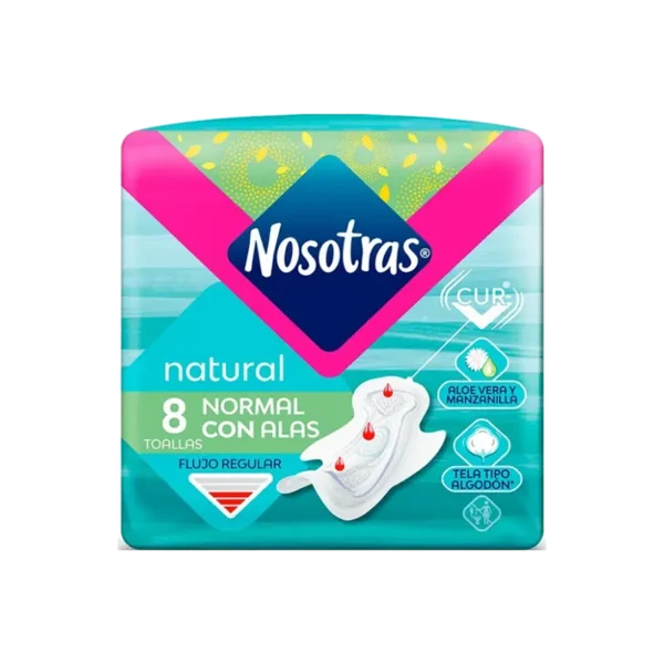 TOALLAS HIGIENICAS NOSOTRAS NATURAL NORMAL C/ALAS 8U