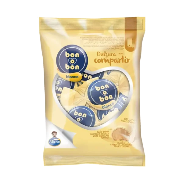 CHOCOLATE BON O BON BLANCO 15G BOLSA DE 5 UNIDADES