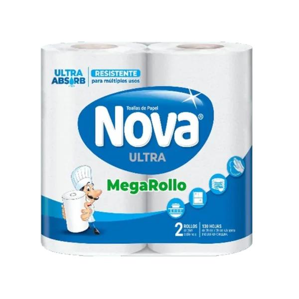 TOALLA DE PAPEL NOVA ULTRA MEGAROLLO 2 ROLLOS