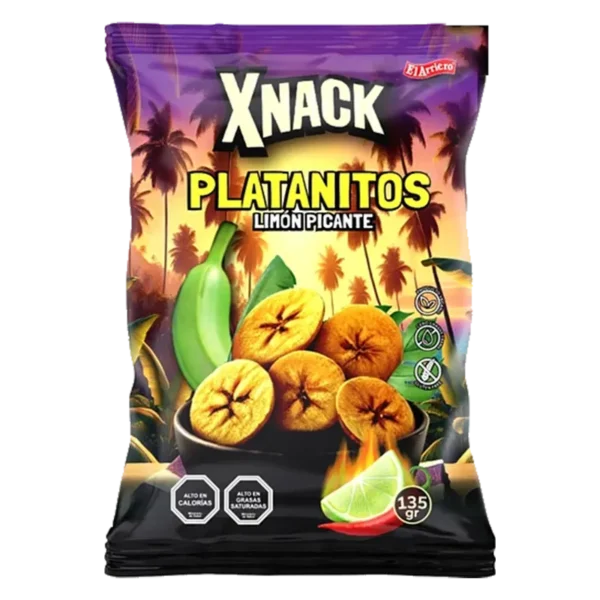 PLATANITOS XNACK LIMON PICANTE 135G