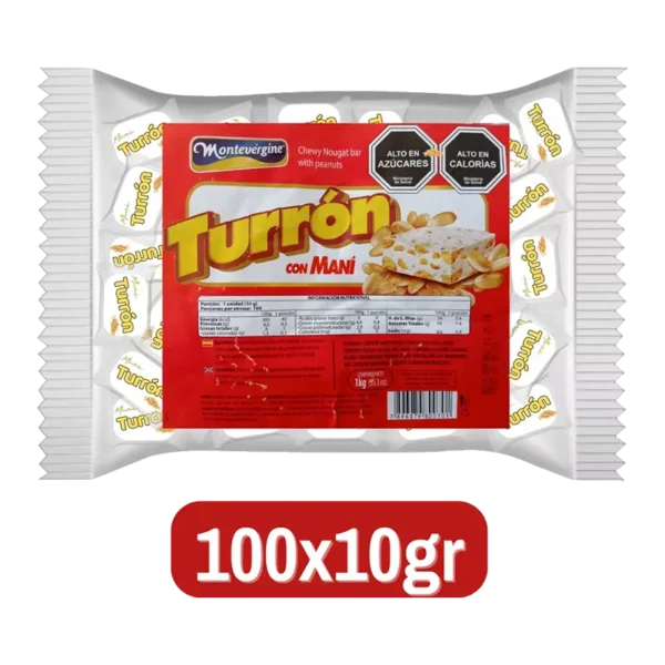 TURRON CON MANI BOLSA DE 1KG 100u