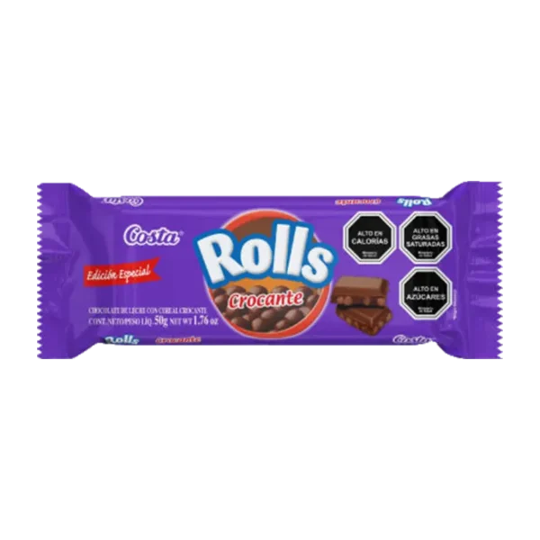 CHOCOLATE TABLETA ROLLS CROCANTE 50G