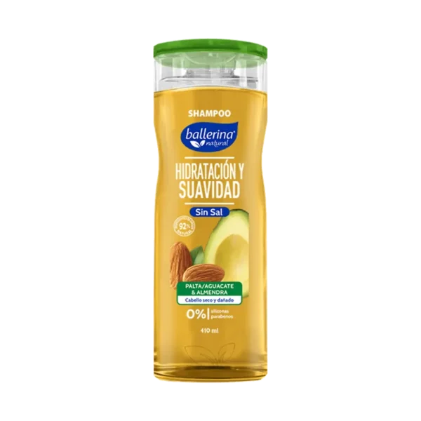 SHAMPOO BALLERINA PALTA Y ALMENDRA BOTELLA 410ML