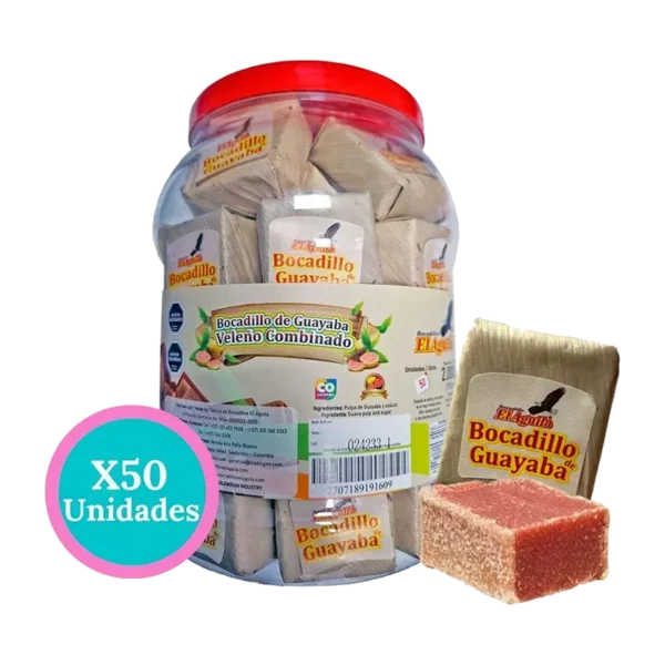BOCADILLO DE GUAYABA TARRO SNACOL 50U