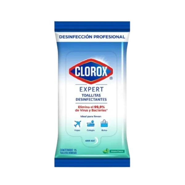 TOALLITAS DESINFECTANTES CLOROX EXPERT PAQUET 15U