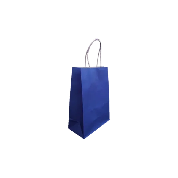 BOLSA REGALO KRAFT AZUL MARINO 15X21X8 CM