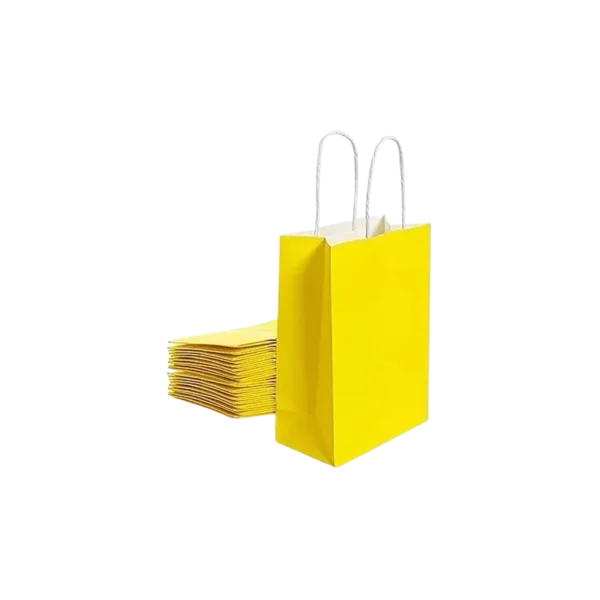 BOLSA REGALO KRAFT AMARILLO 14X11.5X7 CM