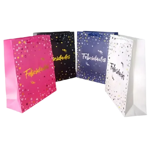 BOLSA REGALO FELICIDADES BLING 30X40 CM