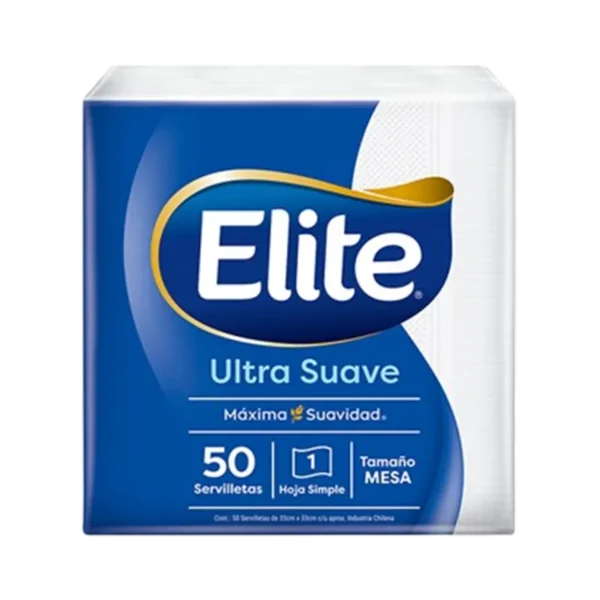 SERVILLETA ELITE MESA BLANCA 33X33CM PAQUETE 50U