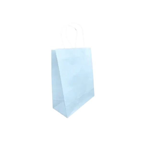 BOLSA REGALO KRAFT PASTEL CELESTE 15 X 21 X 8 CM