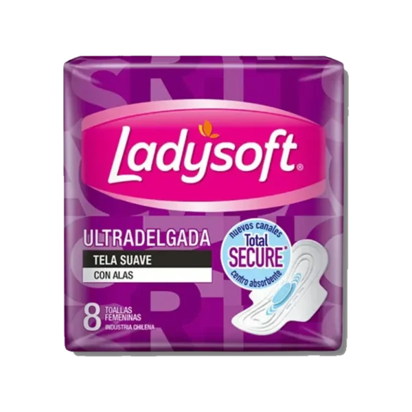 TOALLAS HIGIENICA LADYSOFT ULTRADELGADA SECA CON ALAS 8U
