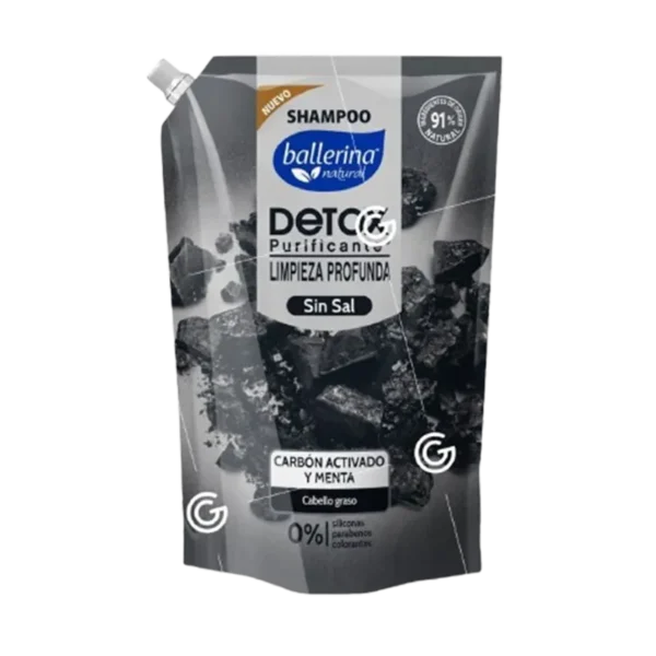 SHAMPOO BALLERINA DETOX CARBON ACTIVADO Y MENTA 750ML