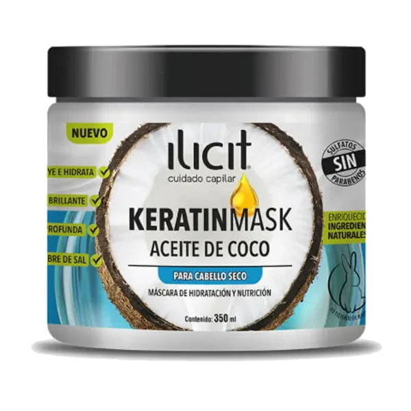 CREMA CAPILAR KERATIN MASK ILICIT ACEITE DE COCO 350ML