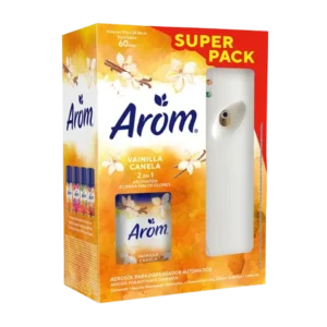 PACK AROMATIZANTE + DISPENSADOR AUTOMATICO AROM VAINILLA CANELA 250CC