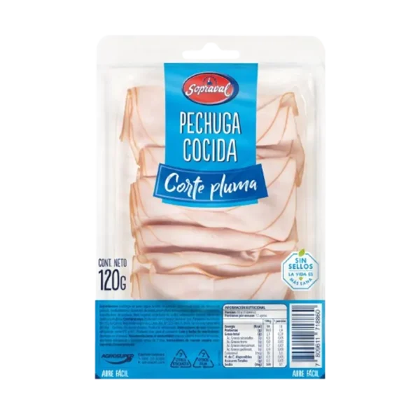 PECHUGA DE PAVO COCIDA CORTE PLUMA 120G