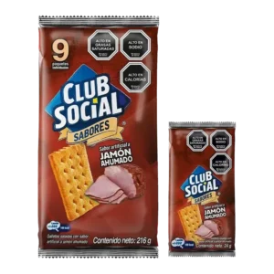 GALLETA CLUB SOCIAL JAMON AHUMADO PACK 9U 216G