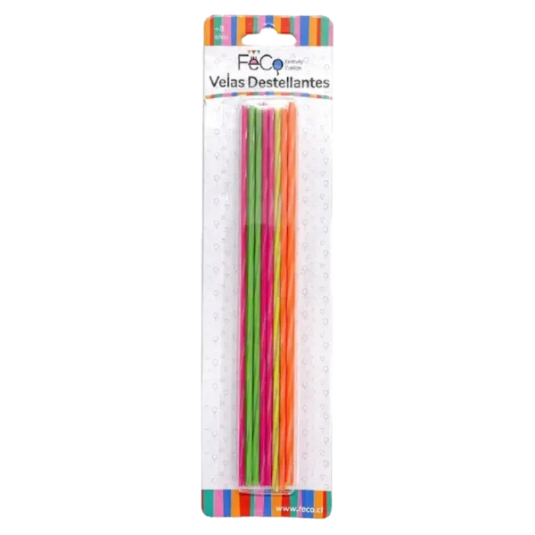 VELA FECO DESTELLANTE NEON X16 PCS X1U