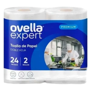 TOALLA DE PAPEL OVELLA EXPERT DOBLE HOJA 24MT 8X2 ROLLOS