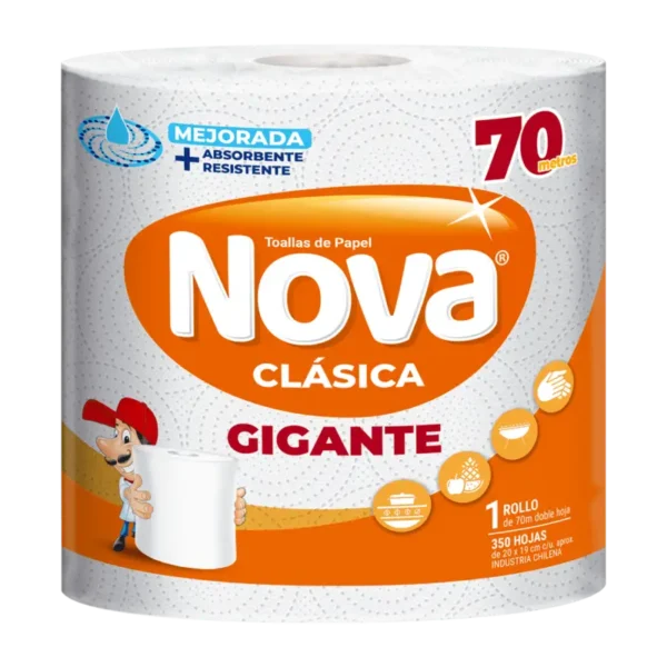 TOALLA PAPEL NOVA CLASICA 70MT 8 ROLLOS