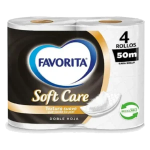 PAPELHIGIENICO FAVORITA DOBLE HOJA SOFTCARE 50MT 8X4 ROLLOS