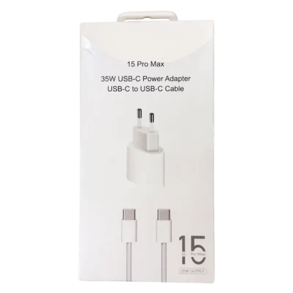 CABLE USB-C + ADAPTADOR DE CORRIENTE 35W 15 PRO MAX