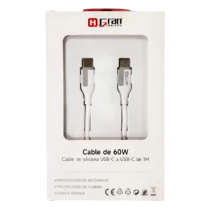 CABLE DE SILICONA USB-C A USB-C DE 1MT 60W