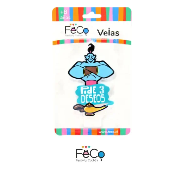 VELA FECO DISEÑO 3 DESEOS X1U