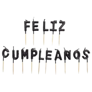 VELA FECO FELIZ CUMPLEANOS NEGRO X1U