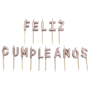 VELA FECO FELIZ CUMPLEANOS ROSE GOLD X1U