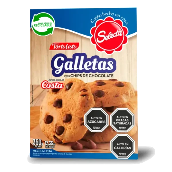 TORTALISTA SELECTA PRE-MEZCLA GALLETAS CON CHIPS 350G