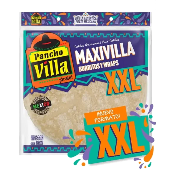 TORTILLAS PANCHO VILLA BURRITOS WRAPS MAXIVILLA 10U 544G