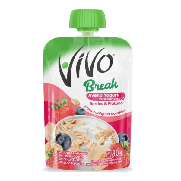COMPOTA VIVO BREAK YOGHURT BERRIES PLATANO 90G